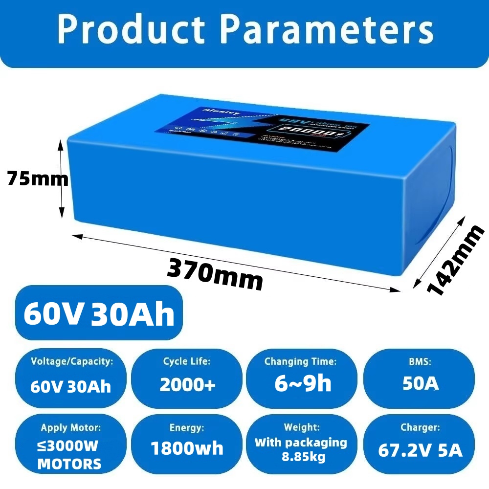 [US Direct] Aleaivy 60V 20AH / - 60V 30Ah 21700 Battery Pack recensie en prijs